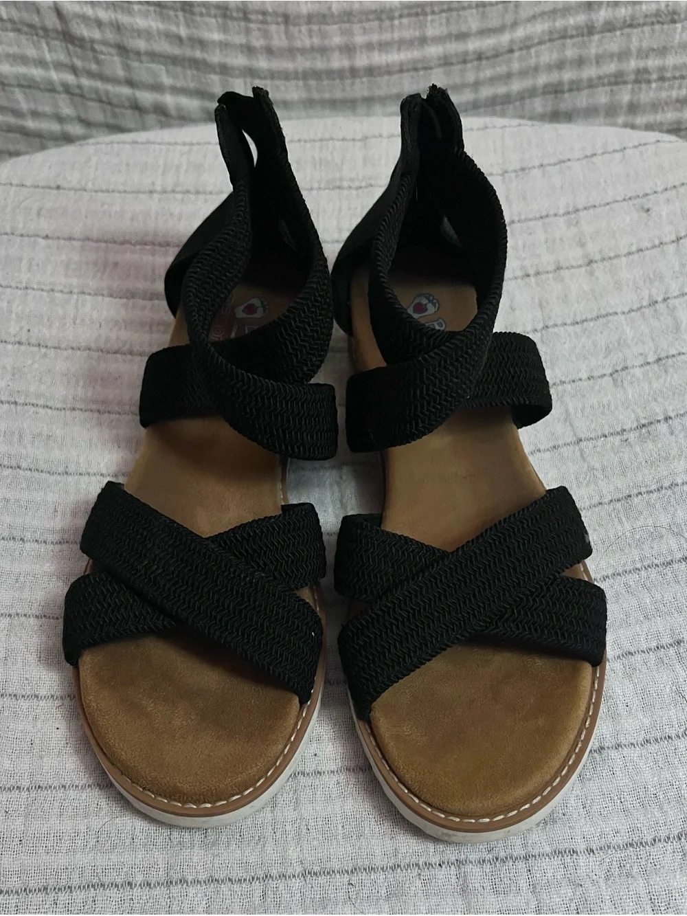 BOBS from Skechers Black Strap Espadrille Sandals